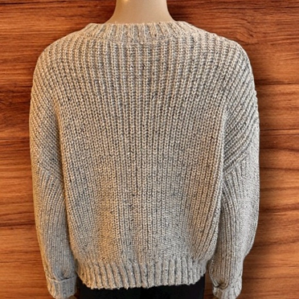 Cropped Tan Tweed Knit Sweater - Picture 2 of 4